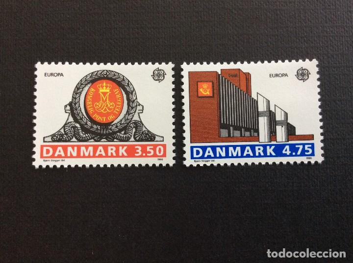 Sellos: DINAMARCA N&ordm; YVERT 978/9***A&Ntilde;O 1990. EUROPA. EDIFICIOS POSTALES - Foto 1
