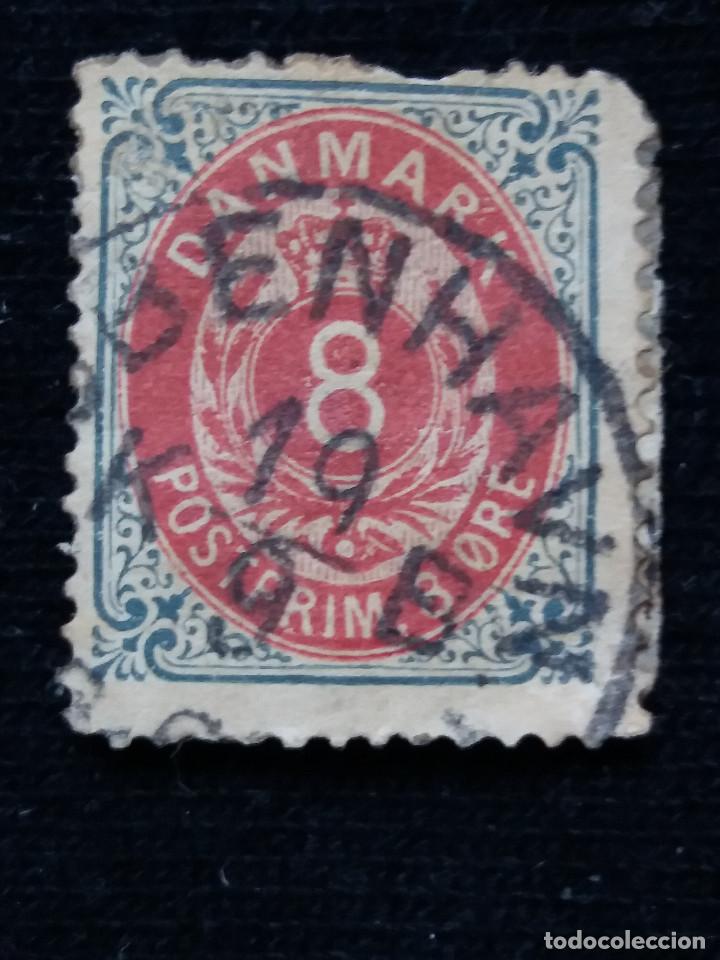 Sellos: SELLO, DINAMARCA, 8 ORE, POSTFRIM, A&Ntilde;O 1875. - Foto 1