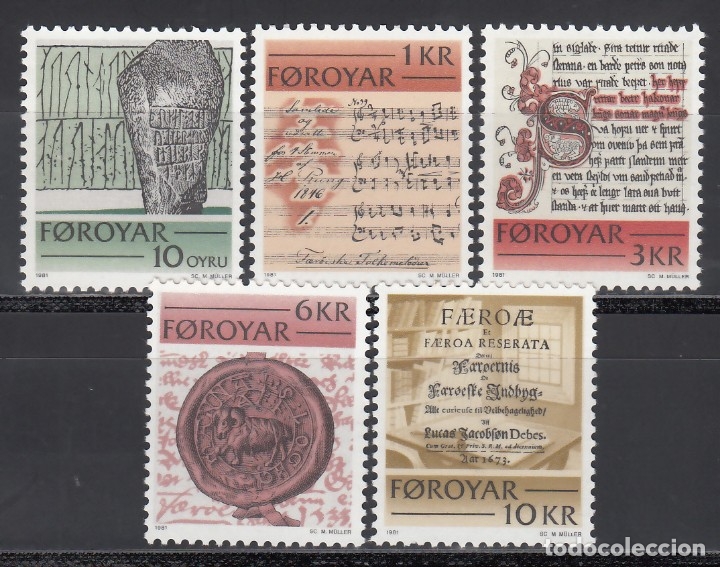 Sellos: DINAMARCA, FEROE,1981 YVERT N&ordm; 59 / 63 /**/ - Foto 1