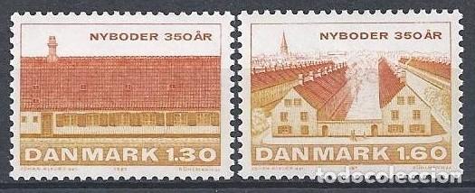 Sellos: DINAMARCA 1981 - BARRIO DE NYBODER - BARRIO MARITIMO - YVERT N&ordm; 731/732** - Foto 1