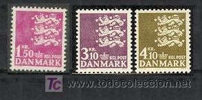 Sellos: Dinamarca 1970. B&aacute;sicos: Escudos de armas - Foto 1