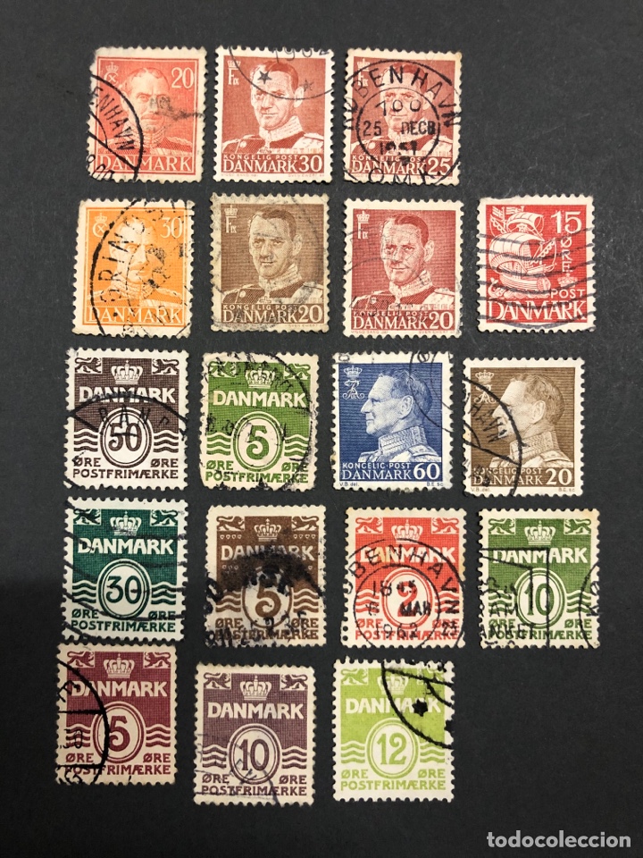 Sellos: Lote de 18 sellos Dinamarca - Foto 1