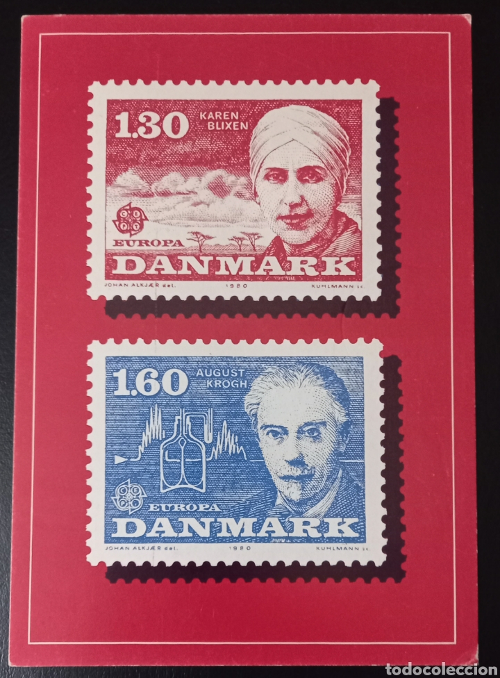 Sellos: Postal circulada de Dinamarca 1980 - Foto 1