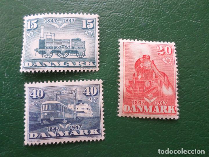 Sellos: .dinamarca, 1947, centenario del ferrocarril, Yvert 311/13 - Foto 1