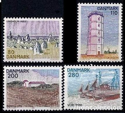 Sellos: DINAMARCA 1980 FARO Y BARCOS ** - Foto 1