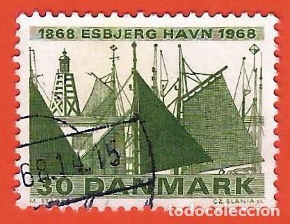 Sellos: DINAMARCA. 1968. PUERTO DE ESBJERG - Foto 1