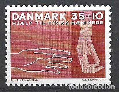 Sellos: DINAMARCA 428** - A&Ntilde;O 1963 - PRO MINUSVALIDOS - Foto 1
