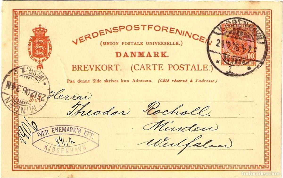 Sellos: Entero postal antiguo de Dinamarca - Foto 1