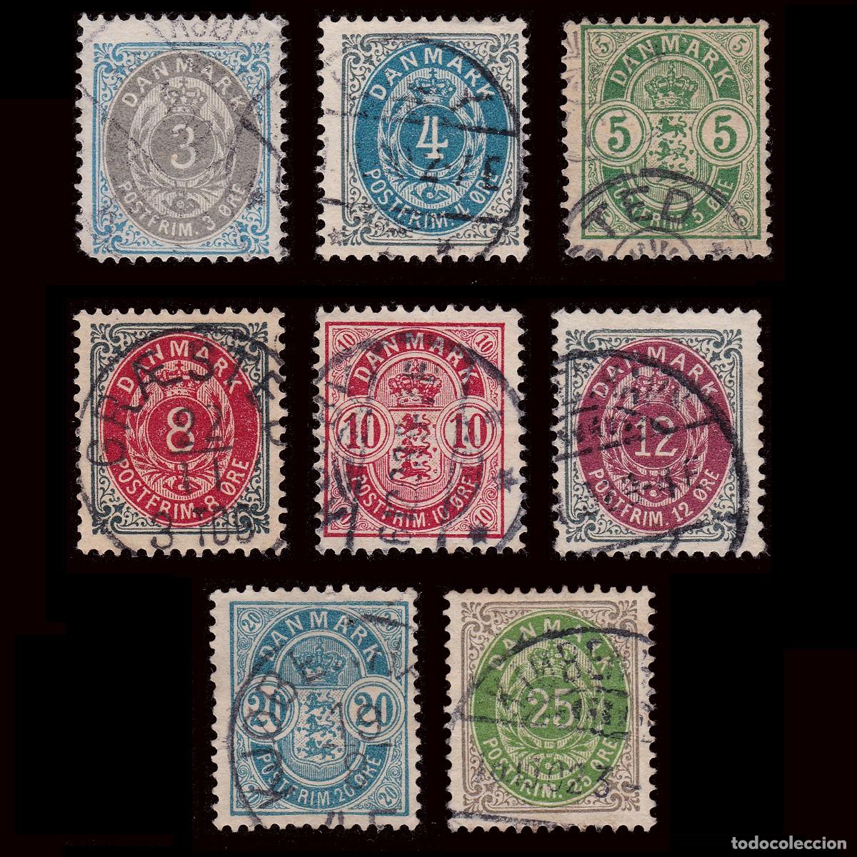 Sellos: DENMARK.1895-1901.SET 8.USED.PERF.13 - Foto 1
