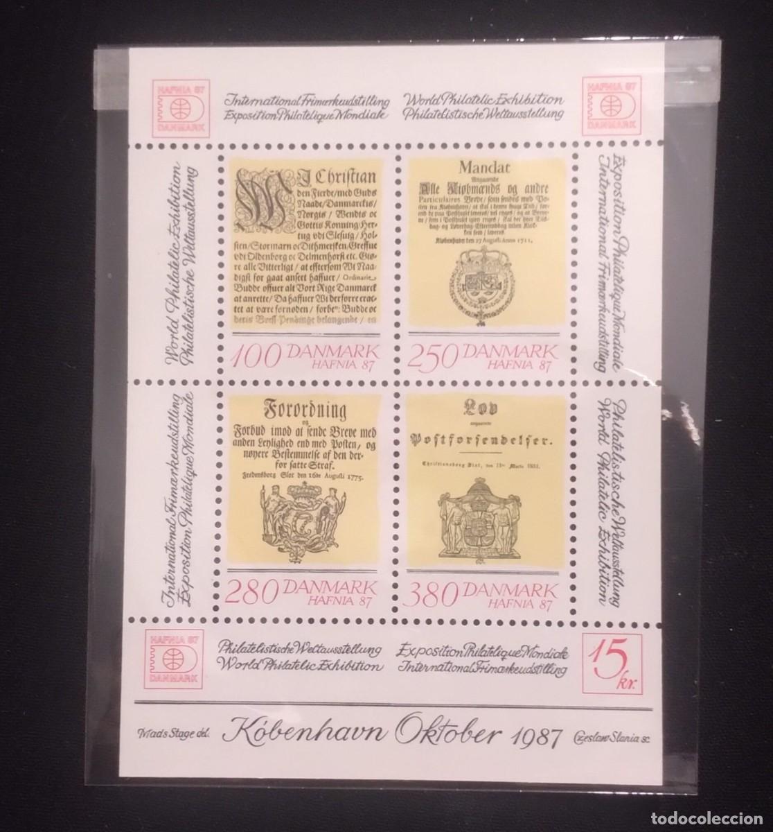 Sellos: C) 1987, DENMARK SOUVENIR SHEET, OLD POSTAL DECREES - Foto 1