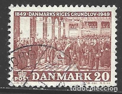 Sellos: DINAMARCA 334 - A&Ntilde;O 1949 - CENTENARIO DE LA CONSTITUCION - Foto 1