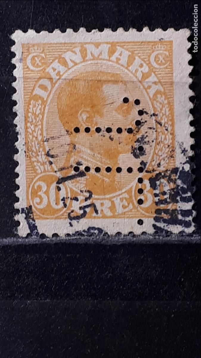 Sellos: DINAMARCA . A&Ntilde;O 1921 &deg;. PERFORADO. Yvert 141 - Foto 1