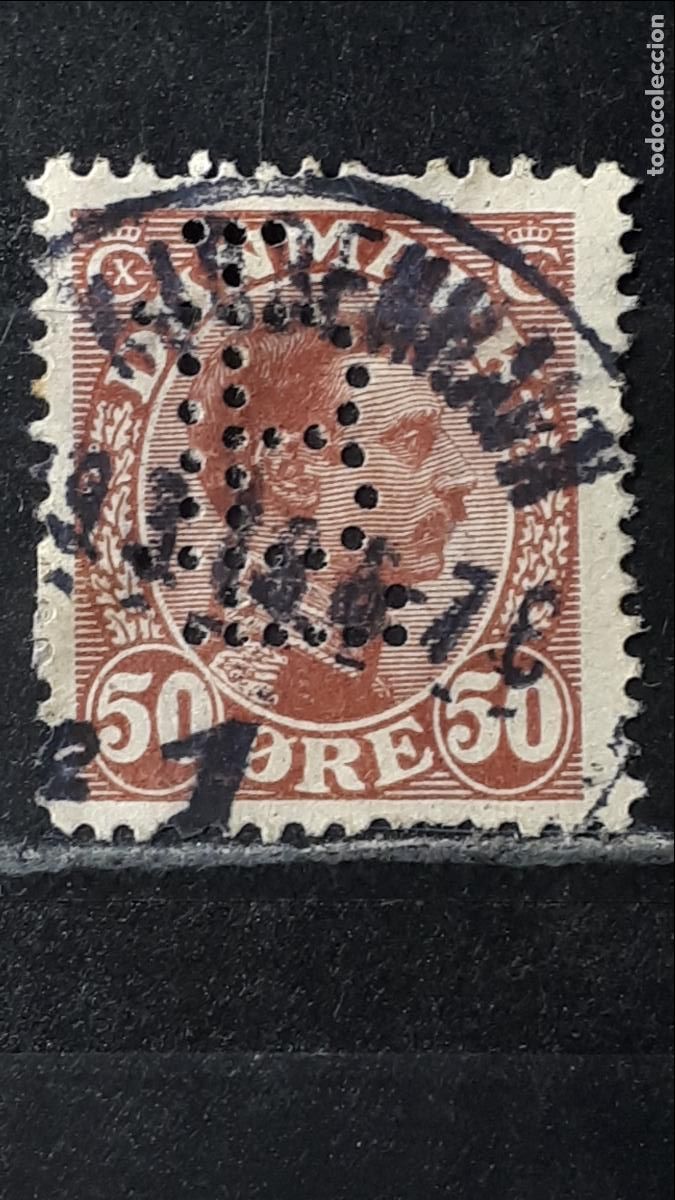 Sellos: DINAMARCA . A&Ntilde;O 1921 &deg;. PERFORADO. Yvert 80 - Foto 1