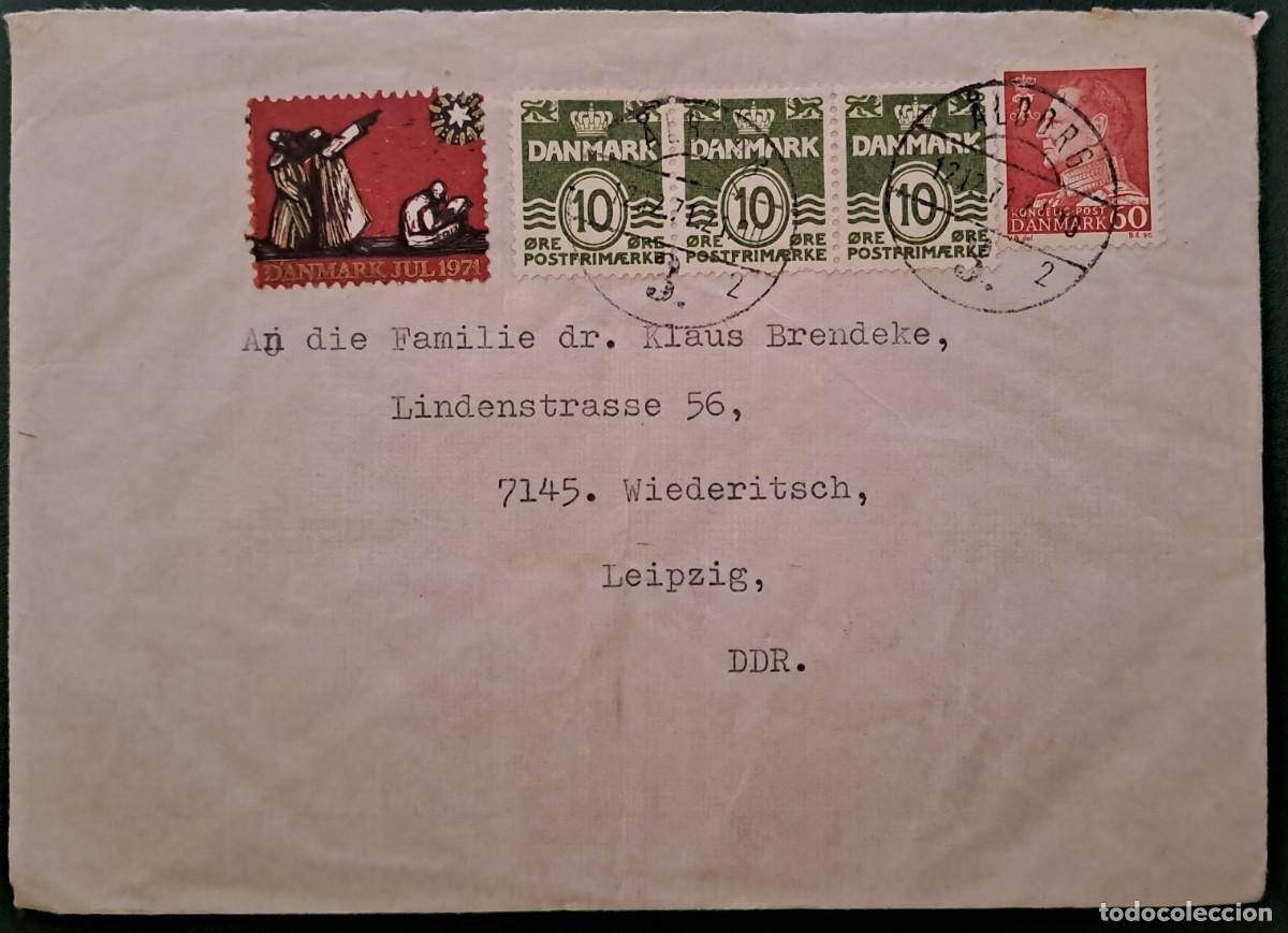 Sellos: Carta de Dinamarca 1971 - Foto 1
