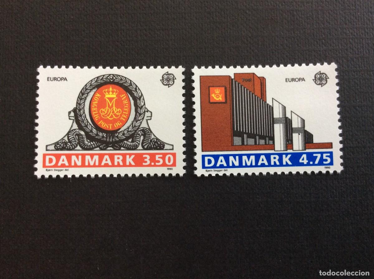 Sellos: DINAMARCA N&ordm; YVERT 978/9*** A&Ntilde;O 1990. EUROPA. EDIFICIOS POSTALES - Foto 1