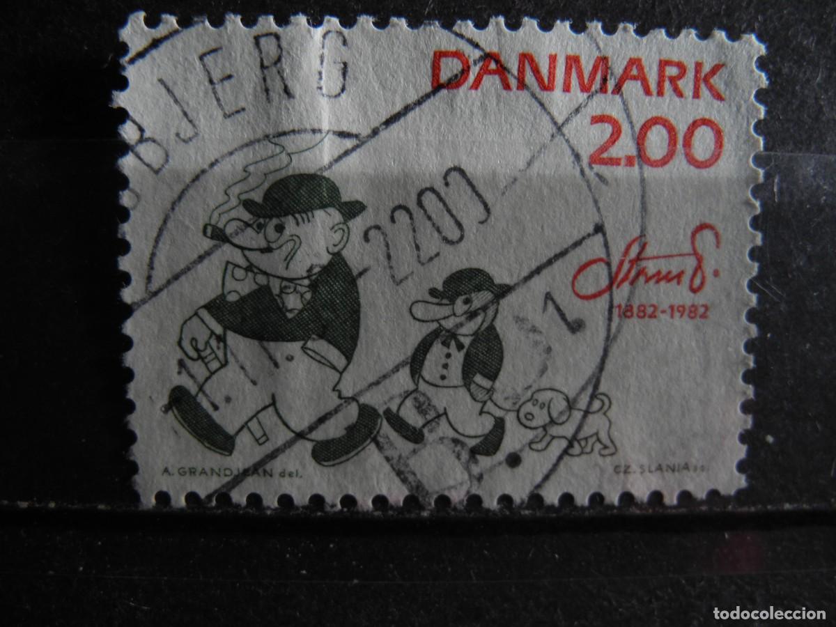 Sellos: Dinamarca 1982. Usado. Peter y Ping con el perro. - Foto 1