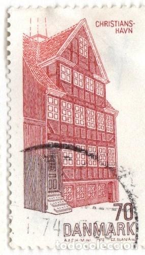 Sellos: Dinamarca. Preservaci&oacute;n de Edificios. 1972. YT-547. - Foto 1