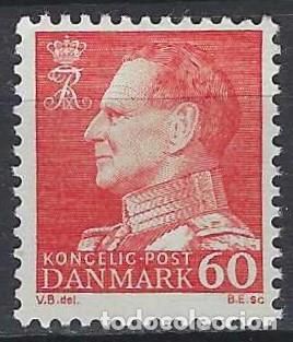 Sellos: DINAMARCA 1967 - REY FREDERIK IX, 60 ROJO - MSG - Foto 1