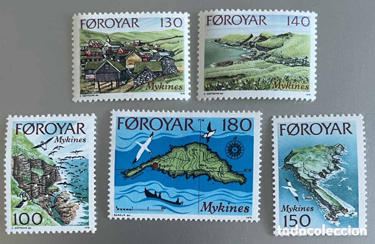 Sellos: Feroe, islas. Isla de Mykines. 1978 - Foto 1