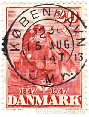 Sellos: 1947 - DINAMARCA - CENTENARIO DEL FERROCARRIL - YVERT 312 - Foto 1