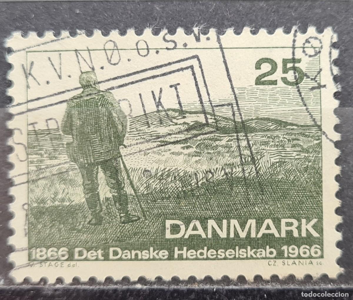 Sellos: Sello usado de Dinamarca 1966: Centenario de la Sociedad de amigos de la Naturaleza