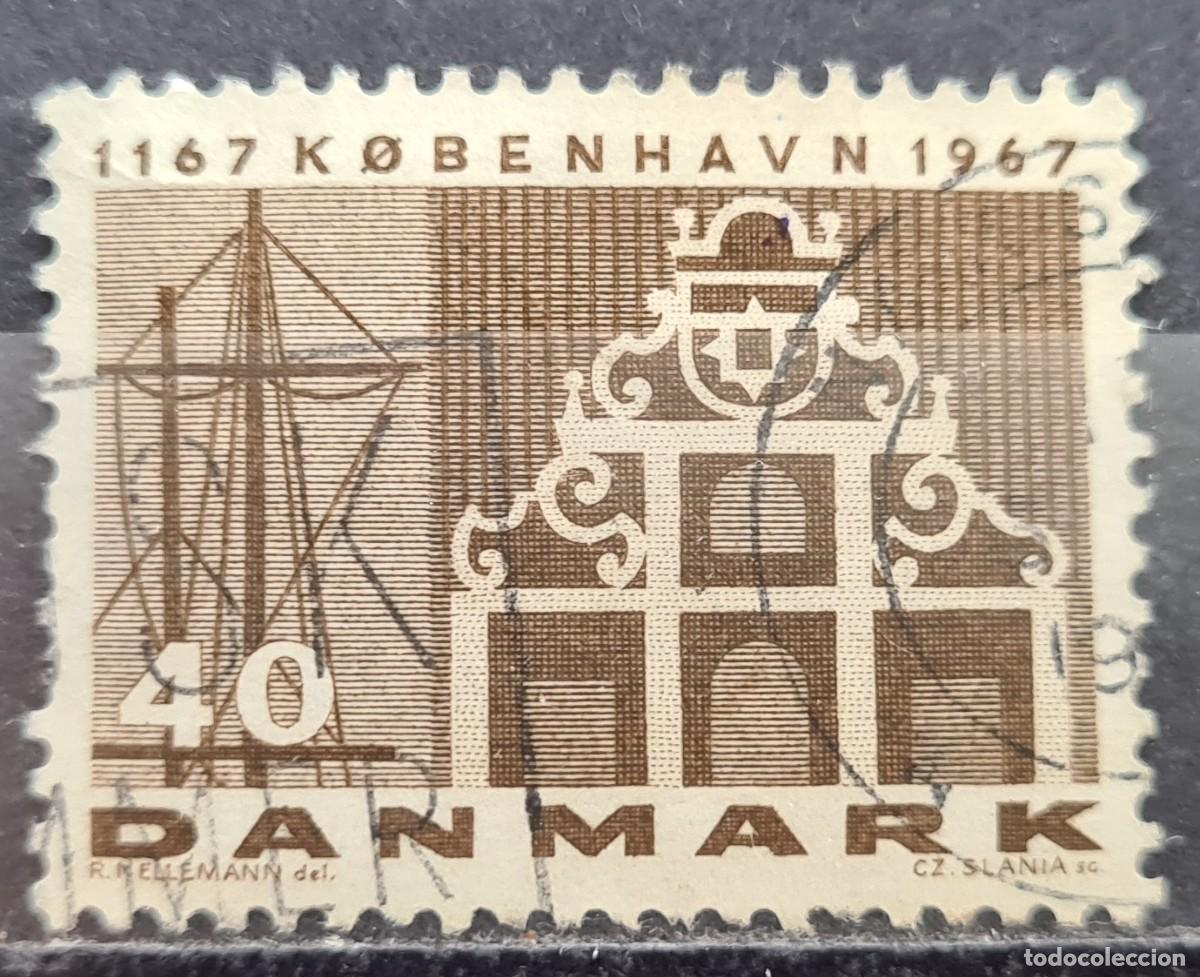 Sellos: Sello usado de Dinamarca 1967: VIII centenario de Copenhage