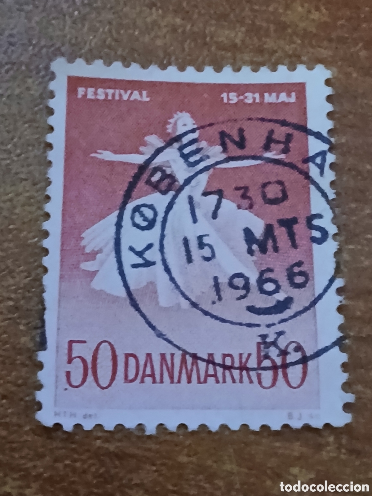 Sellos: Sello Dinamarca 1.966 Festival de Ballet y M&uacute;sica