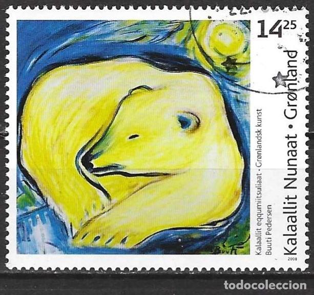 Sellos: Groenlandia 2008 - Mi 507 - YT 482 - Pintura de Buuti Pedersen : Oso Pardo