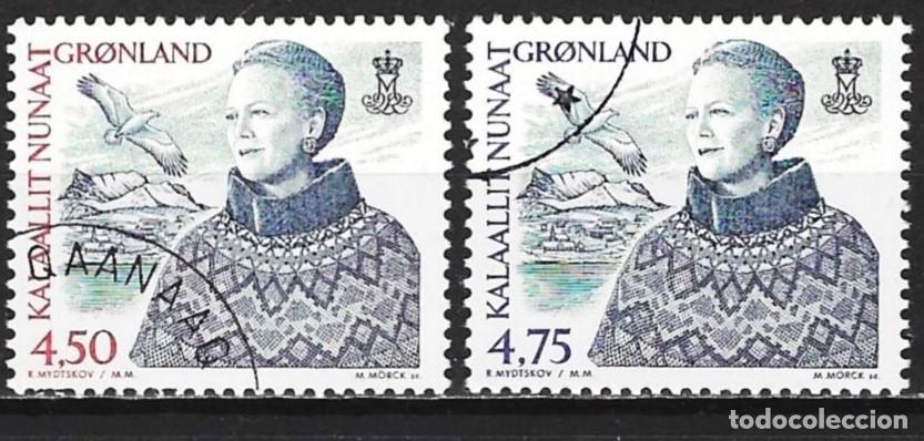 Sellos: Groenlandia 2000 - Mi 351 y 352 - YT 334 y 335 - Reina Margrethe II