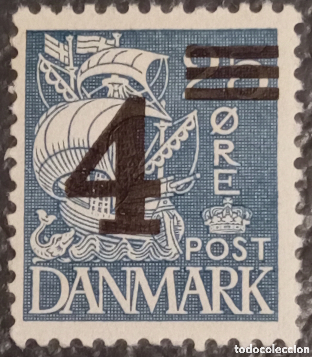 Sellos: Dinamarca 1934 - Carabela 4&oslash; sobre 25&oslash; - Cat. Michel 209 / AFA 221 - MNH