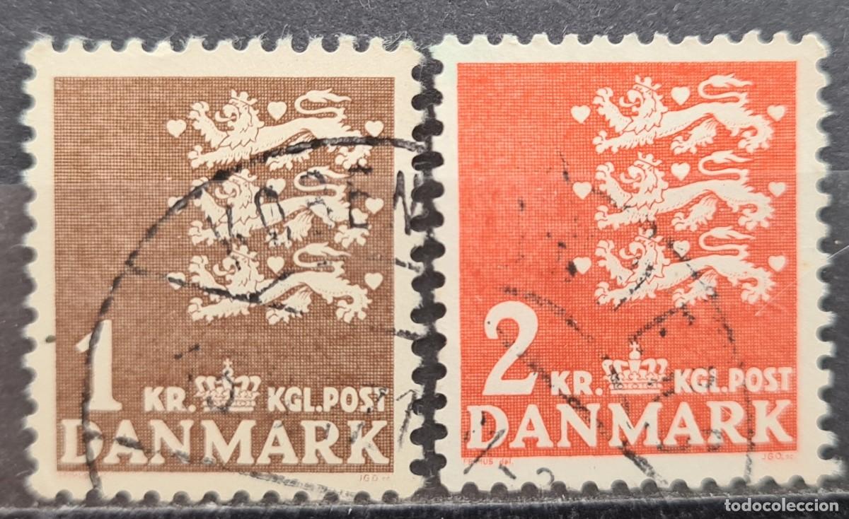 Sellos: Serie de sellos usados de Dinamarca 1946: Escudo
