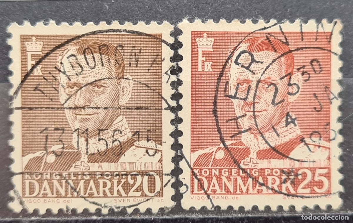 Sellos: Serie de sellos usados de Dinamarca 1948-53: efigie del rey Federico IX