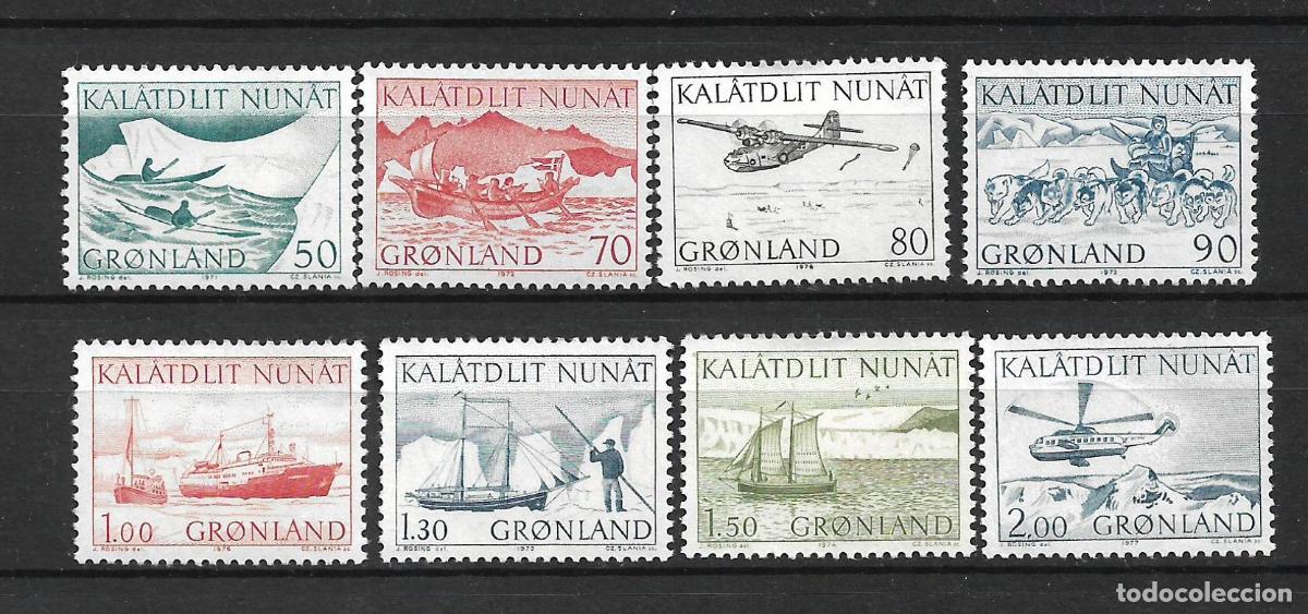 Sellos: groenlandia 1971-77 scott 78-85 ** mnh 4.30&euro; - 33/46