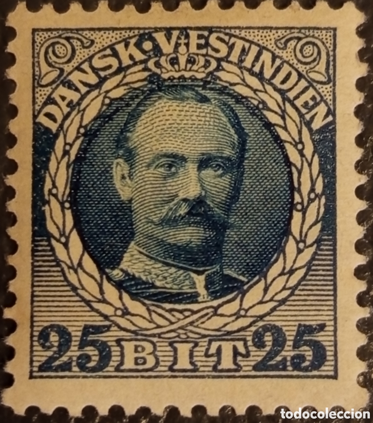 Selos: Indias Occidentales Danesas 1908 - 25 Bit Federico VIII - Scott 47 MNH