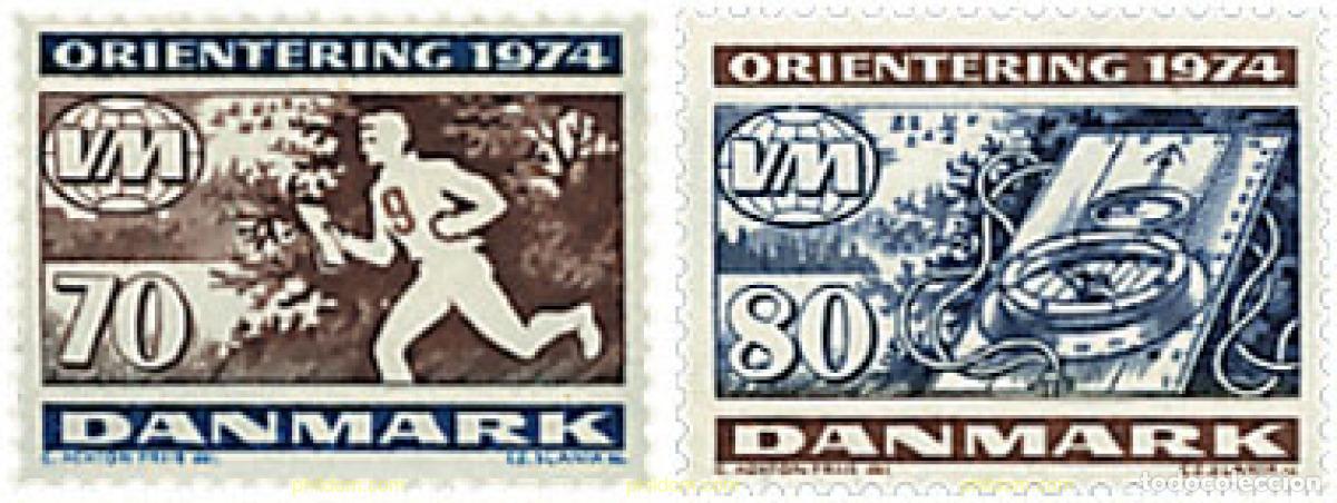 Sellos: 96027 MNH DINAMARCA 1974 CAMPEONATO MUNDIAL DE ORIENTACION