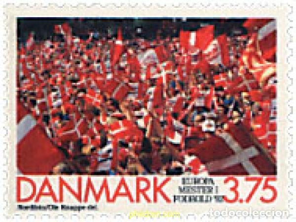 Sellos: 96378 MNH DINAMARCA 1992 VICTORIA DEL EQUIPO DANES EN LA COPA DE EUROPA DE FUTBOL