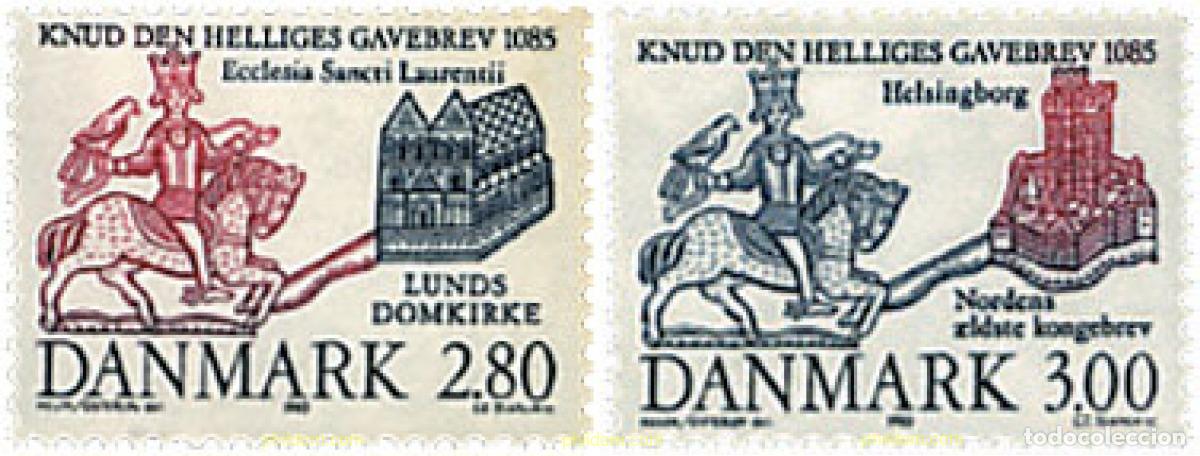 Sellos: 96203 MNH DINAMARCA 1985 900 ANIVERSARIO DE LA ACTA DE DONACION DEL REY KNUT A LA CATEDRAL DE LUND