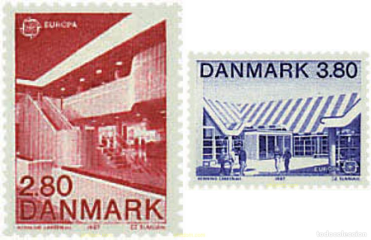 Sellos: 96244 MNH DINAMARCA 1987 EUROPA CEPT. ARQUITECTURA MODERNA