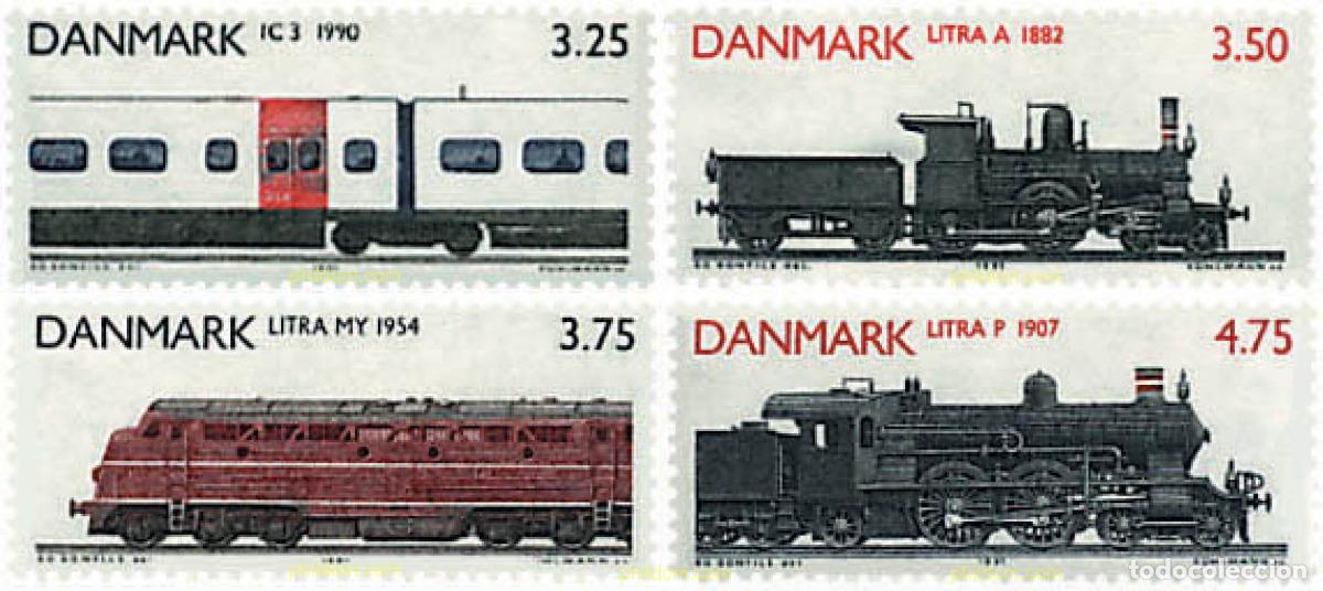 Sellos: 96349 MNH DINAMARCA 1991 TRANSPORTES FERROVIARIOS
