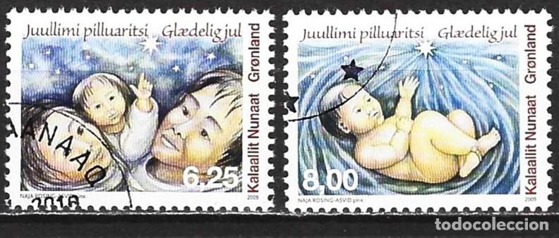 Sellos: Groenlandia 2009 - Mi 547 y 548 - YT 526 y 527 - Navidad