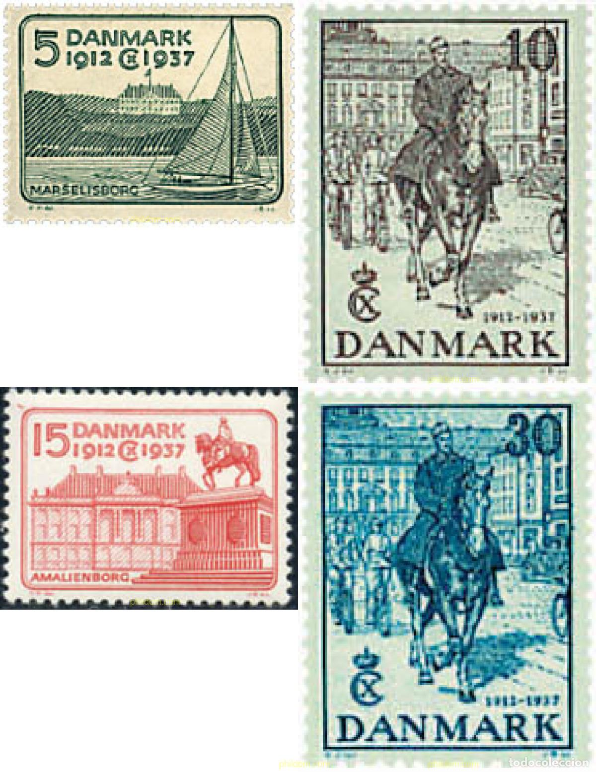Sellos: 95876 MNH DINAMARCA 1937 JUBILEO DEL REY CHRISTIAN X