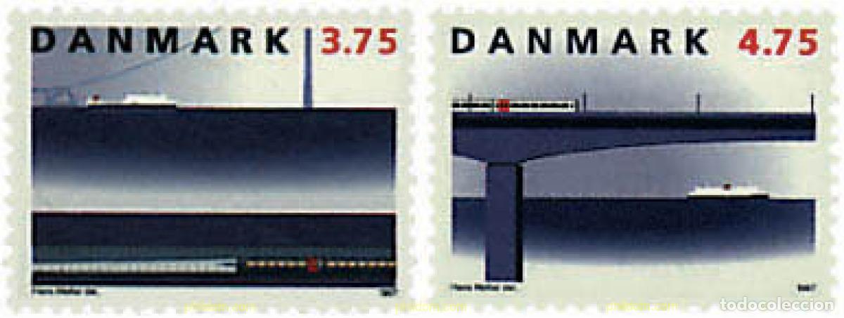 Sellos: 96499 MNH DINAMARCA 1997 INAUGURACION DE LA COMUNICACION FERROVIARIA