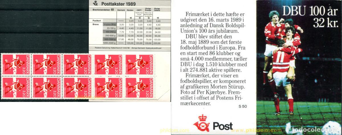 Sellos: 3439 MNH DINAMARCA 1989 CENTENARIO DE LA UNION DANESA DE FUTBOL