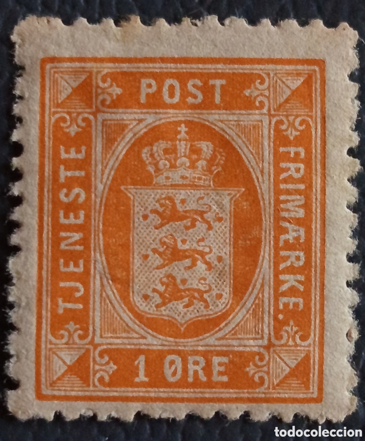 Sellos: Sello Dinamarca 1899 Servicio Oficial Escudo de Armas 1 Ore Cat#Ofi6 MH