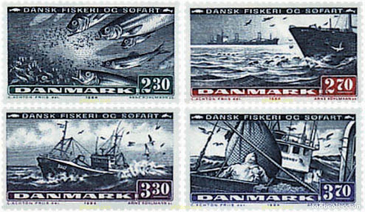 Sellos: 96187 MNH DINAMARCA 1984 PESCA Y TRANSPORTE MARITIMO