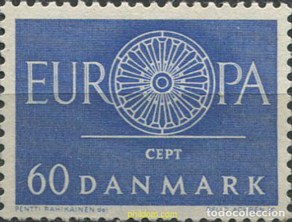 Sellos: 669710 HINGED DINAMARCA 1960 EUROPA CEPT. RUEDA CON 19 RADIOS