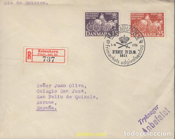 Sellos: 641356 MNH DINAMARCA 1951 CENTENARIO DEL SELLO