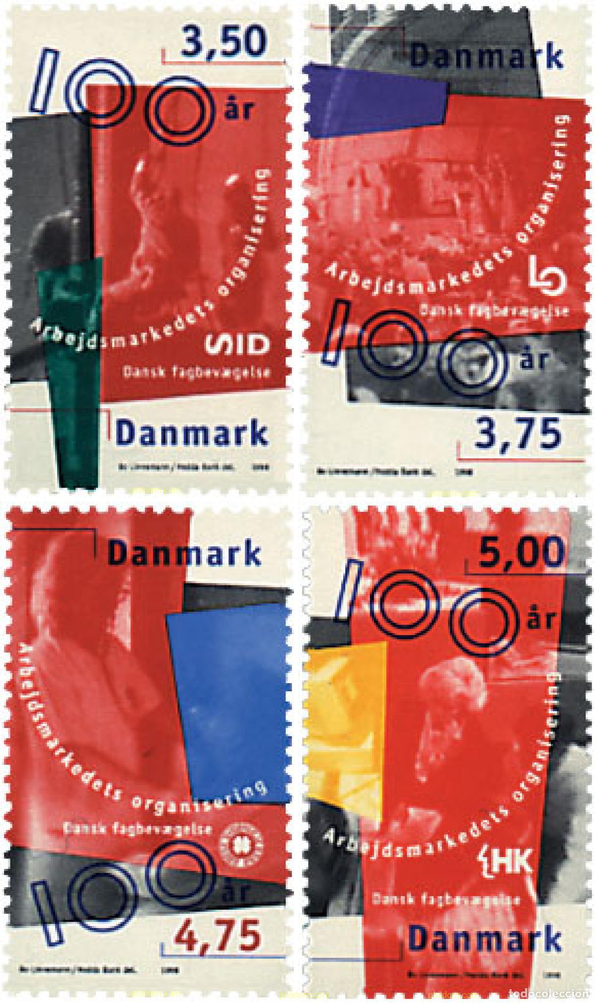 Sellos: 80453 MNH DINAMARCA 1998 CENTENARIO DEL MERCADO DEL TRABAJO