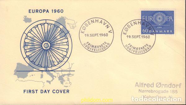 Sellos: 600218 MNH DINAMARCA 1960 EUROPA CEPT. RUEDA CON 19 RADIOS