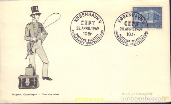 Sellos: 595624 MNH DINAMARCA 1969 EUROPA CEPT. 10 ANIVERSARIO DE LA CEPT